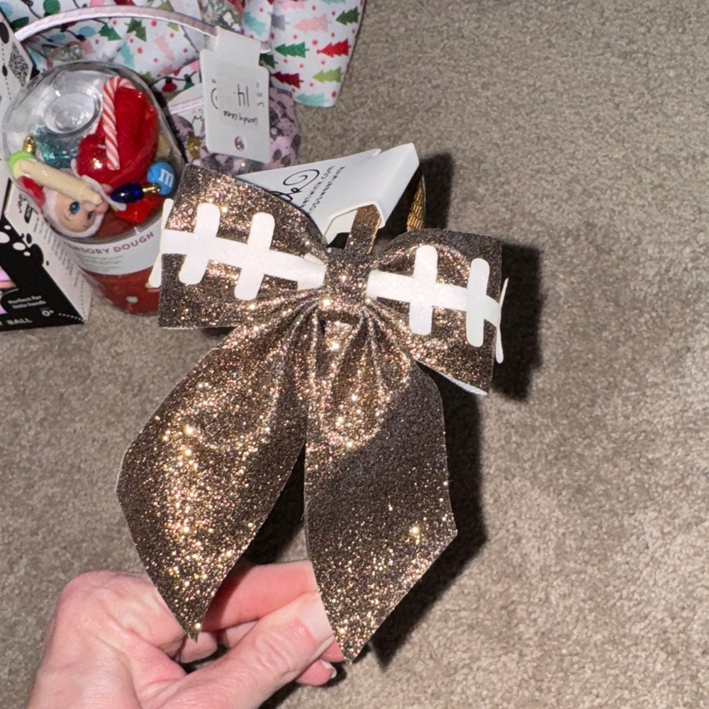 Sparkling Gold Hair Bow for Kids